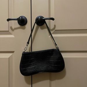 JW PEI Black Faux Croc Shoulder bag